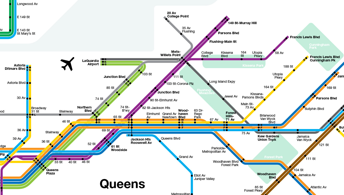 Queens Subway Map With Streets United States Map