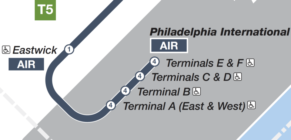 Close up of my SEPTA map showing regional rail zones within the station dots.