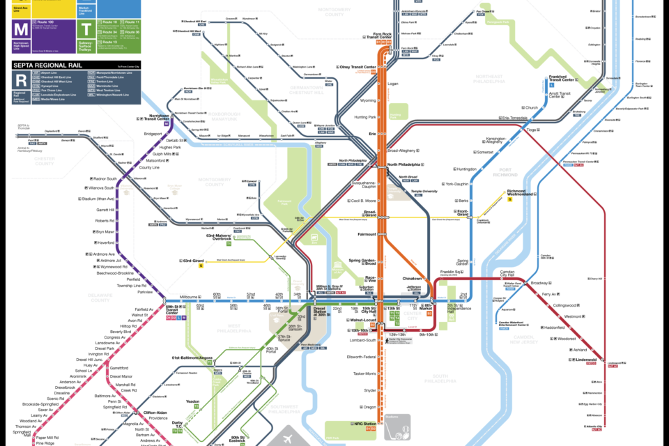 My version of the new SEPTA Metro Map.