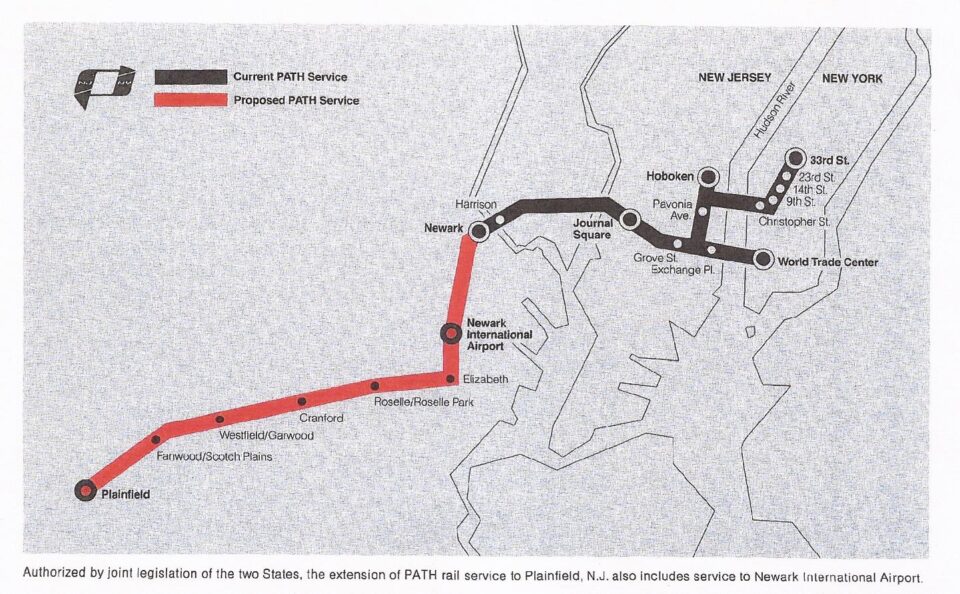 Proposed PATH Plainfield extension.