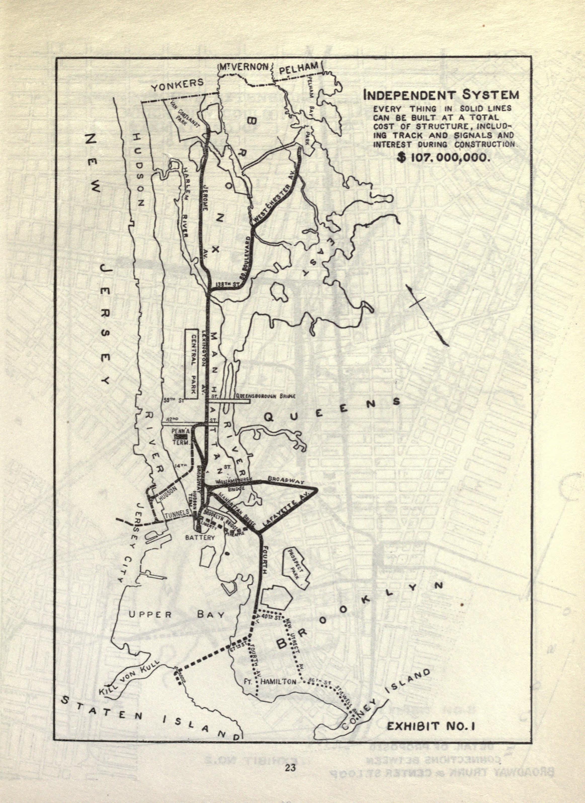 McAdoo's proposed Triboro plan. 1911. Source