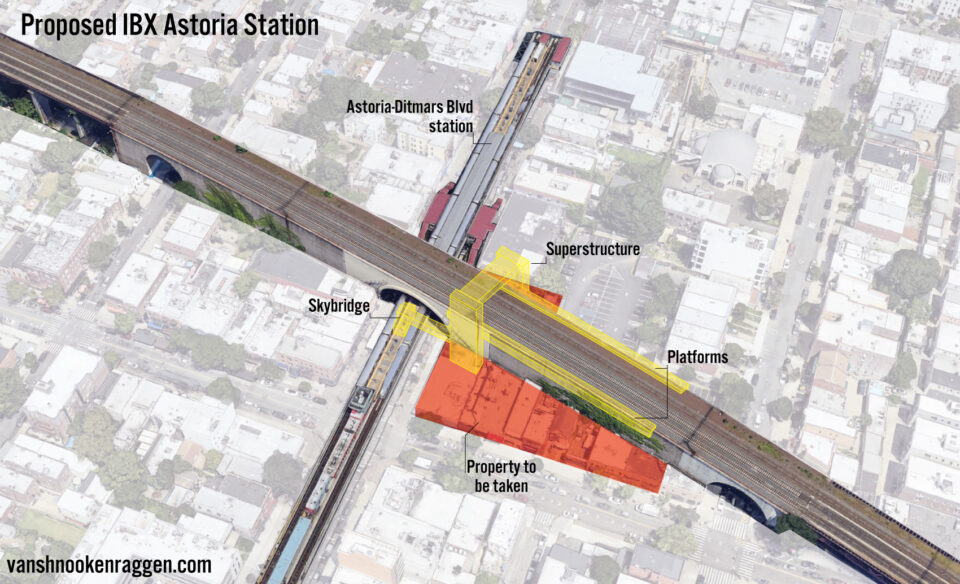 Overview of proposed IBX Astoria station.