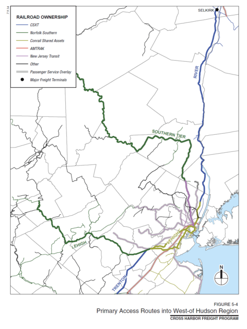 Primary Access Routes into West-of Hudson Region. Source PANYNJ Cross Harbor Tunnel EIS